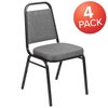 Flash Furniture Gray Fabric Banquet Chair with Silver Vein Frame, PK4 4-FD-BHF-1-SILVERVEIN-BCG-GG